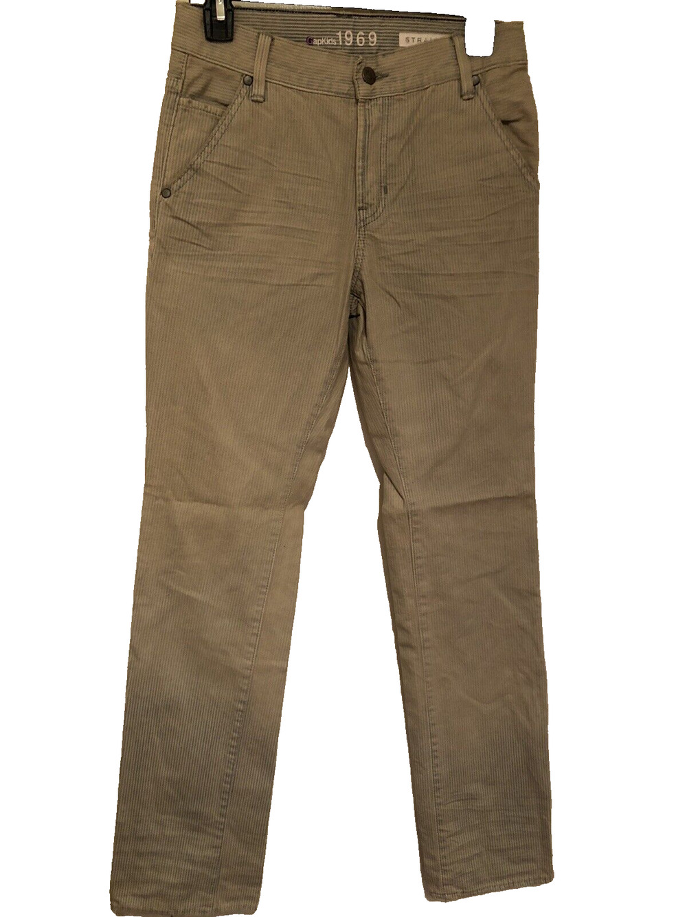 Gap Kids Jeans Tan 1969 Straight Striped 13 XL Regular Cotton 5 Pocket NWOT